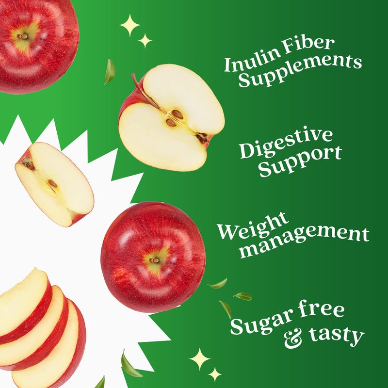 BeLive Fiber Gummies - Prebiotic Fiber Supplement with Chicory Root & Inulin for Digestive Support & Overall Gut Health I Vegan, Sugar Free Gummies for Adults & Children | 60 Ct - Apple Flavor - Image 3